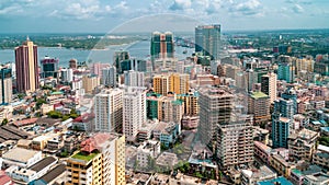 Aerial view of the city of Dar es Salaam