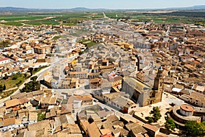 Aerial view on the city Ejea de los Caballeros, Spain photo