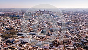 Aerial view of the city Evora Alentejo Portugal