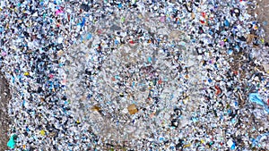 Aerial view of city garbage dump.