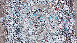 Aerial view of city garbage dump.