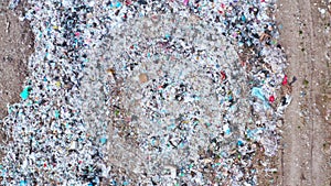 Aerial view of city garbage dump.