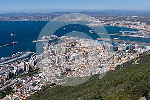 Aerial view of the city of Gibraltar