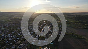 Aerial view of the city of GÃ¼glingen in southern Germany in the region Heilbronn Franken, Baden-Wuerttemberg