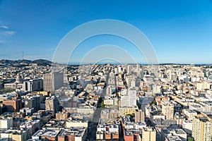 Aerial View of City Hall Building and Downtown San Francisco