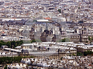 Aerial view of the city hall of Paris