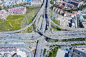 Aerial view of city interchange in kunming city