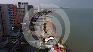 Aerial view of the city of Lecheria and part of its beaches, located in the north of Anzoátegui State, Venezuela