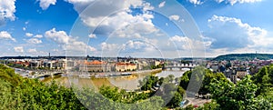 Aerial view of the city from Letna Garden, Prague, Czech Republic