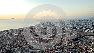 Aerial view of the City of Lima with the districts of Miraflores, Barranco and Surco. photo