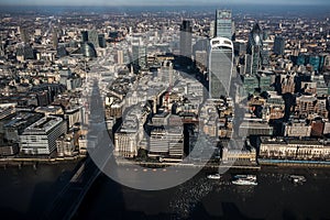 Aerial view of The City of London