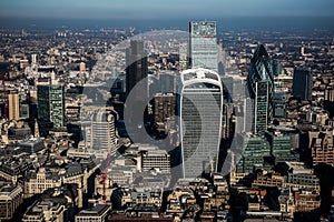 Aerial view of The City of London photo