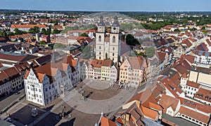 aerial view of the city lutherstadt wittenberg wth market place , saxony-anhalt photo