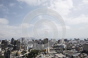 aerial view of the city with luxurious modern residential and office buildings square and cathedral- metropolis