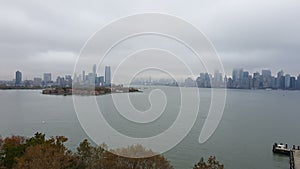 Aerial view of the city of Manhattan in New York, USA