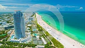 Aerial view city Miami Beach, South Beach, Florida, USA.