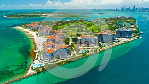 Aerial view city Miami Beach, South Beach, Florida, USA.