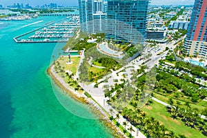 Aerial view city Miami Beach, South Beach, Florida, USA.