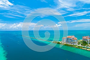 Aerial view city Miami Beach, South Beach, Florida, USA.