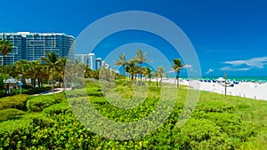 Aerial view city Miami Beach, South Beach, Florida, USA.