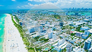 Aerial view city Miami Beach. South Beach. Florida. USA.