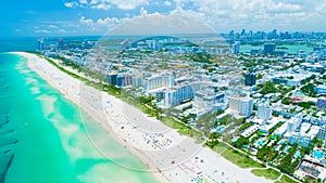 Aerial view city Miami Beach. South Beach. Florida. USA.