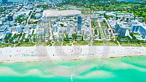 Aerial view city Miami Beach. South Beach. Florida. USA.