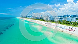 Aerial view city Miami Beach. South Beach. Florida. USA.