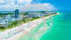Aerial view city Miami Beach. South Beach. Florida. USA.