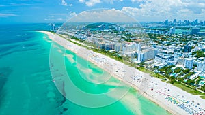 Aerial view city Miami Beach. South Beach. Florida. USA.