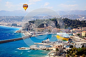 Aerial view of the city of Nice France