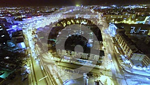 Aerial View Of City At Night