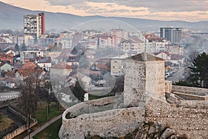 Aerial view of the city of Pirot in Serbia