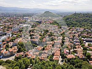 Aerial view of City of Plovdiv, Bulgaria