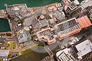 Aerial view of the city of Port-Louis, Mauritius, Africa