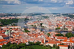 Aerial view of the city. Prague, Czech Republic