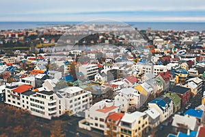 Aerial view of city Reykjavik