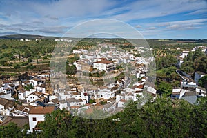 Aerial view of City with Rock Overhangs - Setenil de las Bodegas, Andalusia, Spain photo
