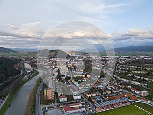 Aerial view of the city of Ruzomberok in Slovakia