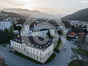 Aerial view of the city of Ruzomberok in Slovakia