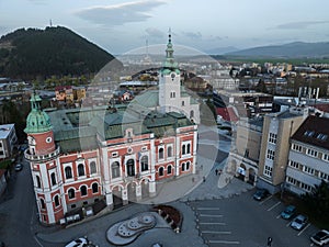 Aerial view of the city of Ruzomberok in Slovakia