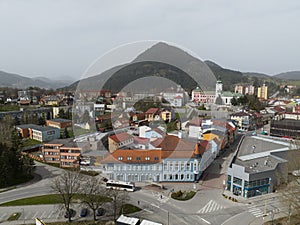 Aerial view of the city of Ruzomberok in Slovakia