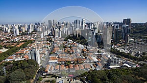 Aerial view of the city of Sao Paulo Brazil, Itaim Bibi neighborhood