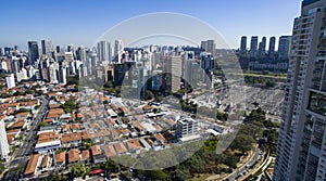 Aerial view of the city of Sao Paulo Brazil, Itaim Bibi neighborhood