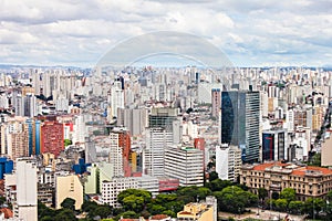 Aerial view of the city of Sao Paulo, Brazil, South America