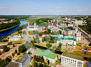 Aerial view of city skyline in Vitebsk Belarus