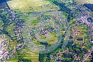 Aerial view of city suburb