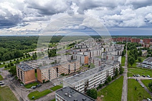 Aerial view of the city at summer season.