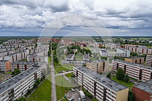 Aerial view of the city at summer season.