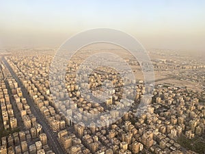 Aerial view of city during sunset, Cairo, Egypt